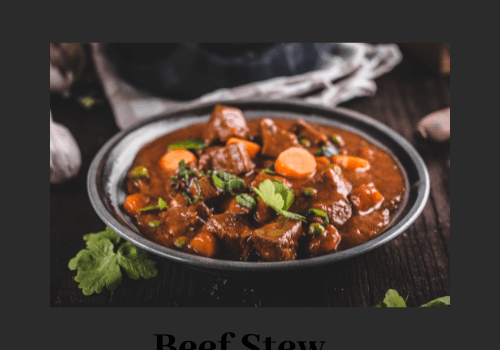 Here's an alt tag for the image: Delicious beef stew in a bowl.